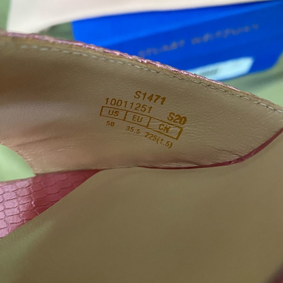 Stuart Weitzman metallic pink wedges sandals shoes 5 - Picture 4 of 7